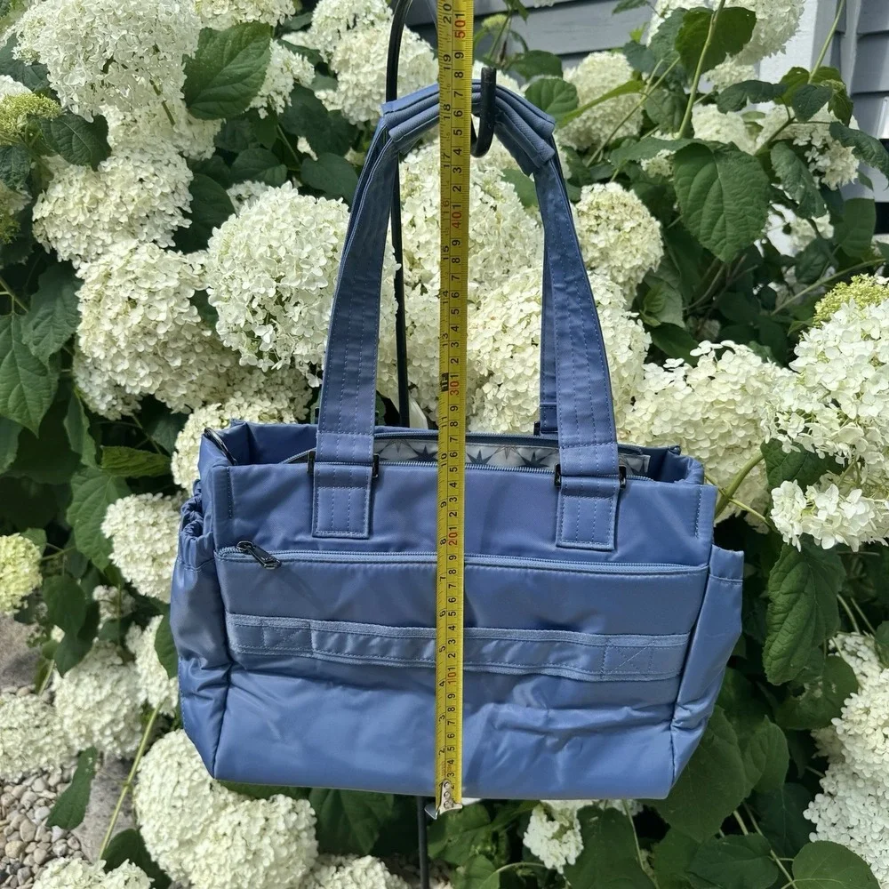 NWT LUG Dilly Dally Convertible Blue Quilted Tote Travel Bag/Purse ~ Crossbody